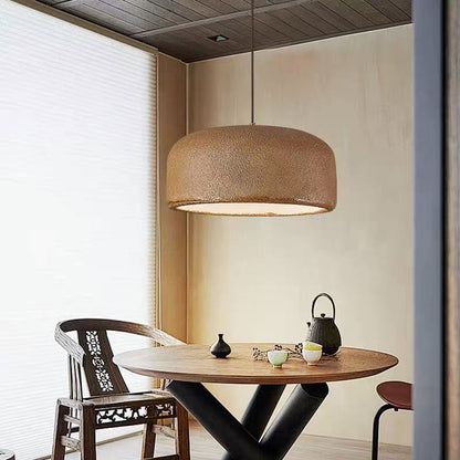 Pendant Light Japanese Wabi-Sabi Resin Pot Lid, white / brown 3