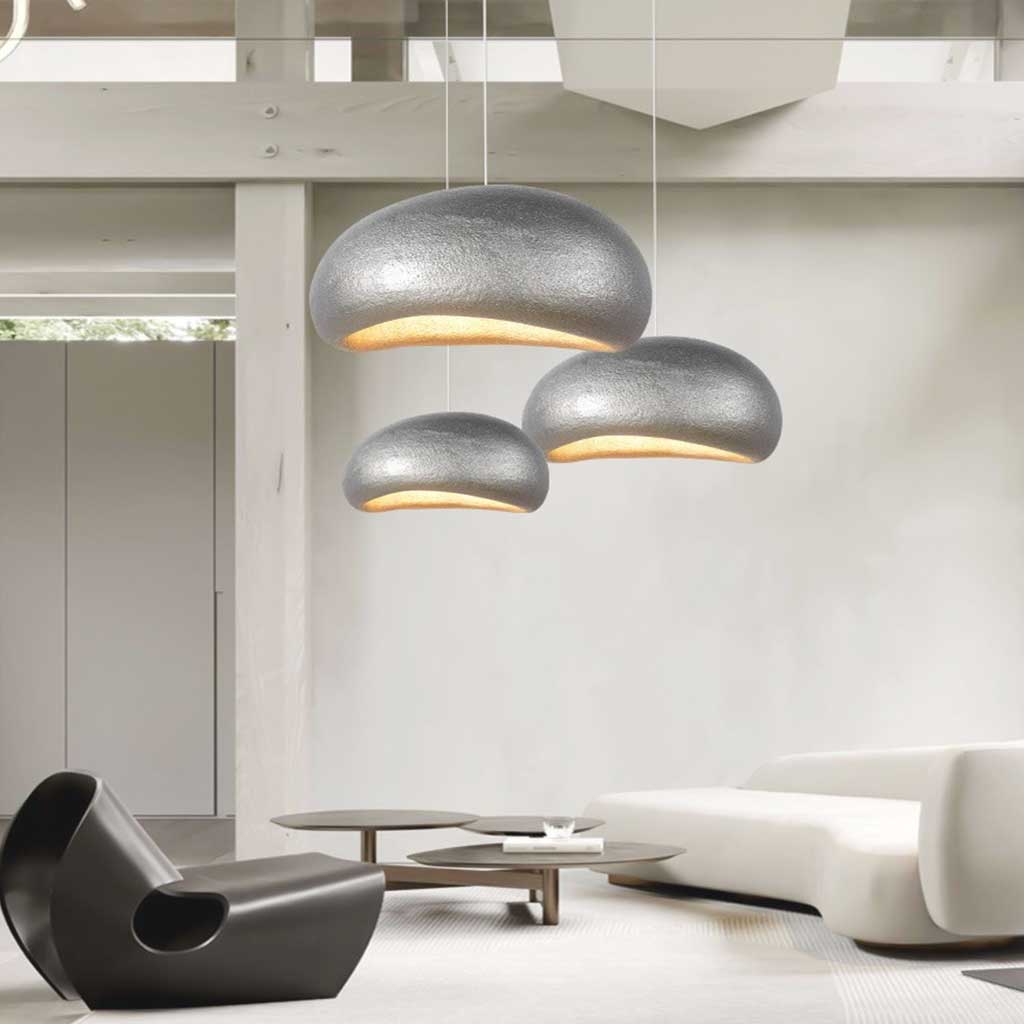 Pendant Light Japanese Wabi-Sabi Cloud, Metal Silver / Black 1