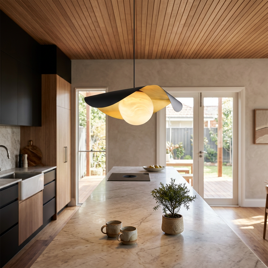 Elara Haus Designer Wavy Canopy Pendant Lamp