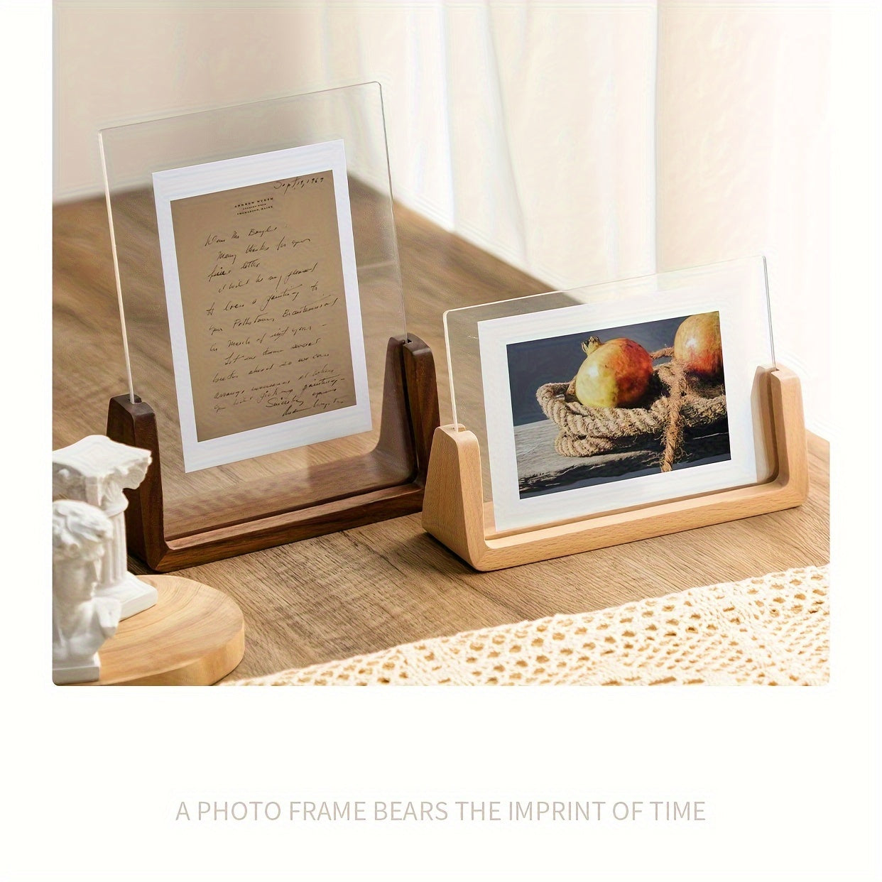 U-Shaped Acrylic & Wood Photo Frame | Modern Minimalist Display 4