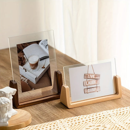 U-Shaped Acrylic & Wood Photo Frame | Modern Minimalist Display 5