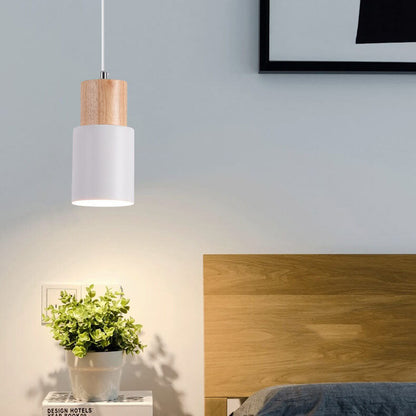 Nordic Macaron Cylinder Aluminum 1-Light Single LED Pendant Light 6