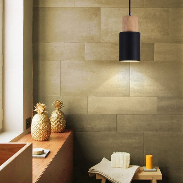 Nordic Macaron Cylinder Aluminum 1-Light Single LED Pendant Light 8