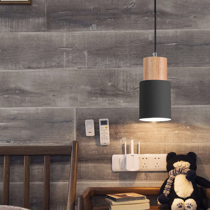 Nordic Macaron Cylinder Aluminum 1-Light Single LED Pendant Light 10