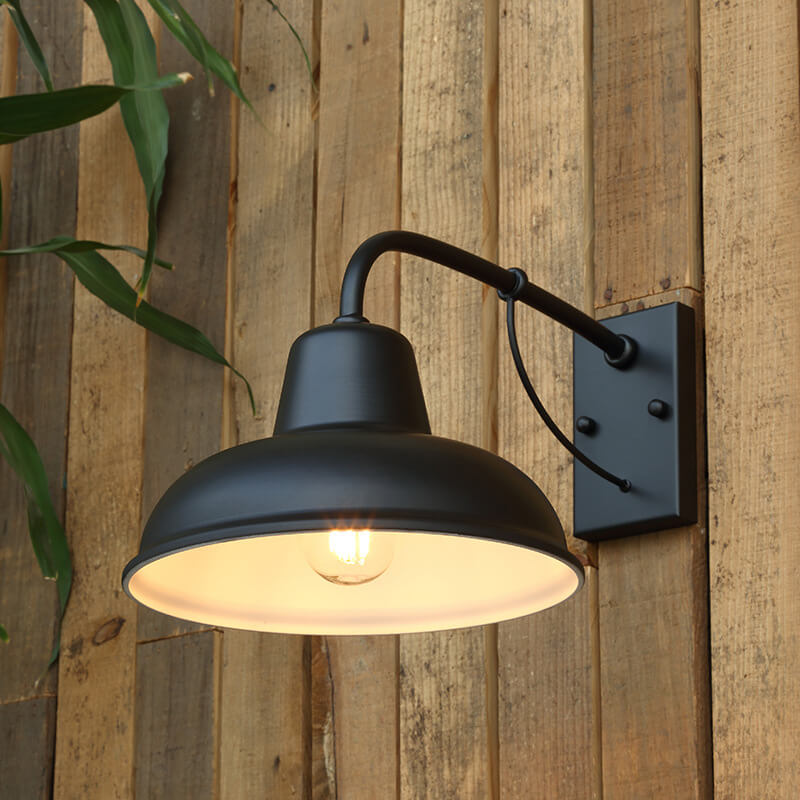 Vintage Iron Barn Waterproof Outdoor 1-Light Wall Sconce Lamp 1