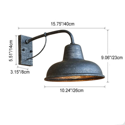 Vintage Iron Barn Waterproof Outdoor 1-Light Wall Sconce Lamp 3