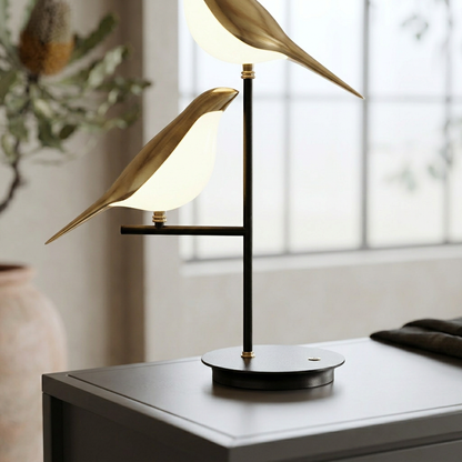 Elara Haus Dual Bird Perched Branch LED Table Lamp