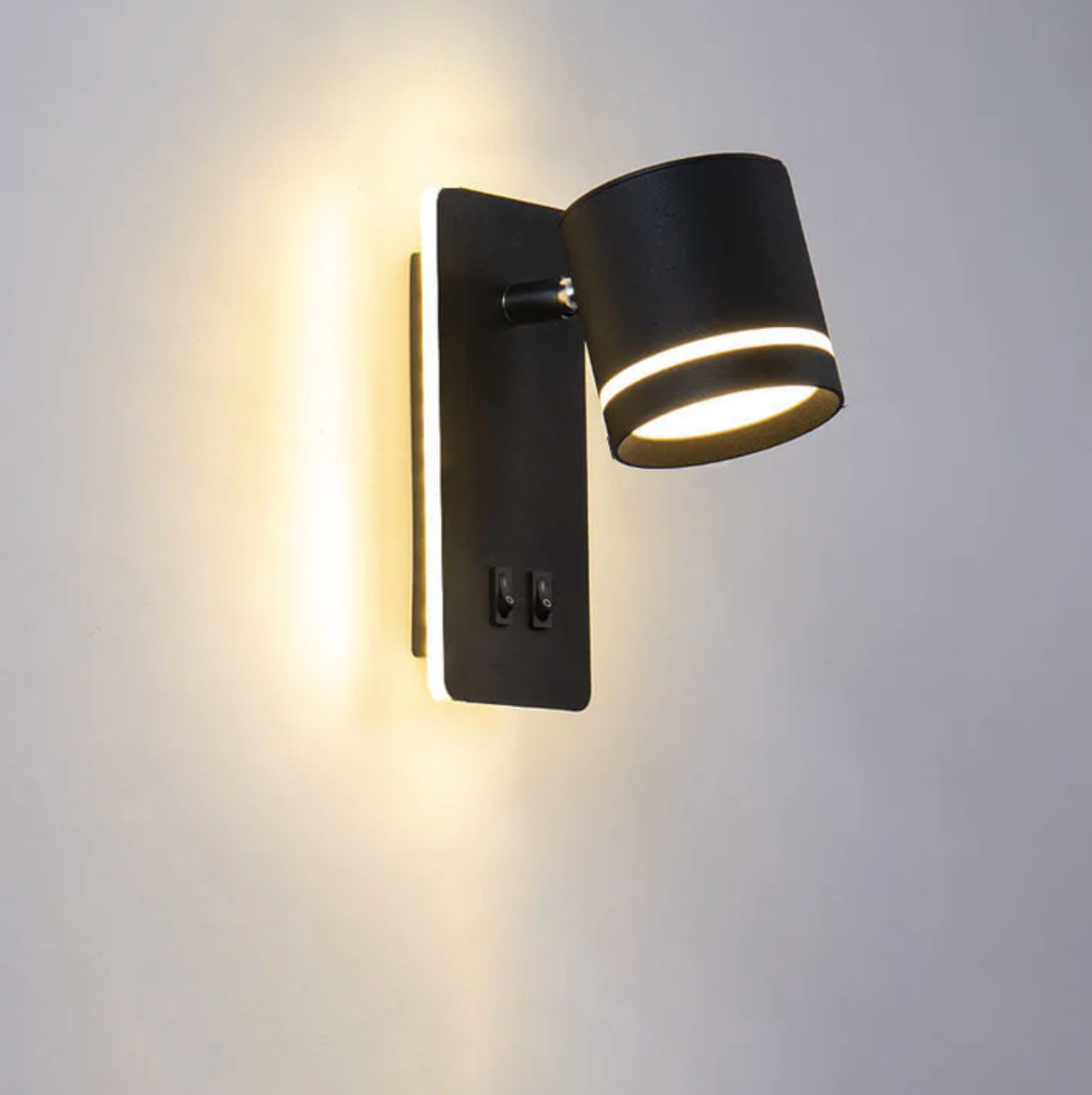 Modern LED wall lamp with adjustable spotlight and double switch 0