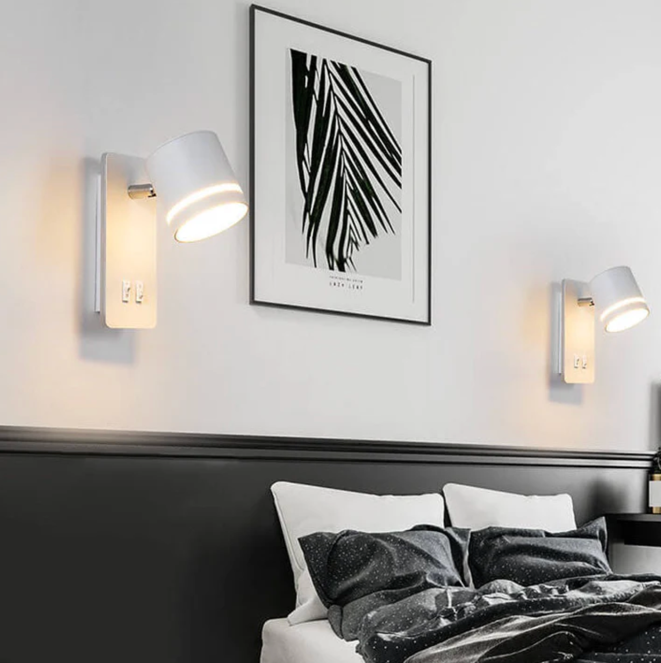 Modern LED wall lamp with adjustable spotlight and double switch 2