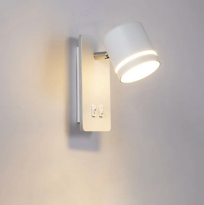 Modern LED wall lamp with adjustable spotlight and double switch 4