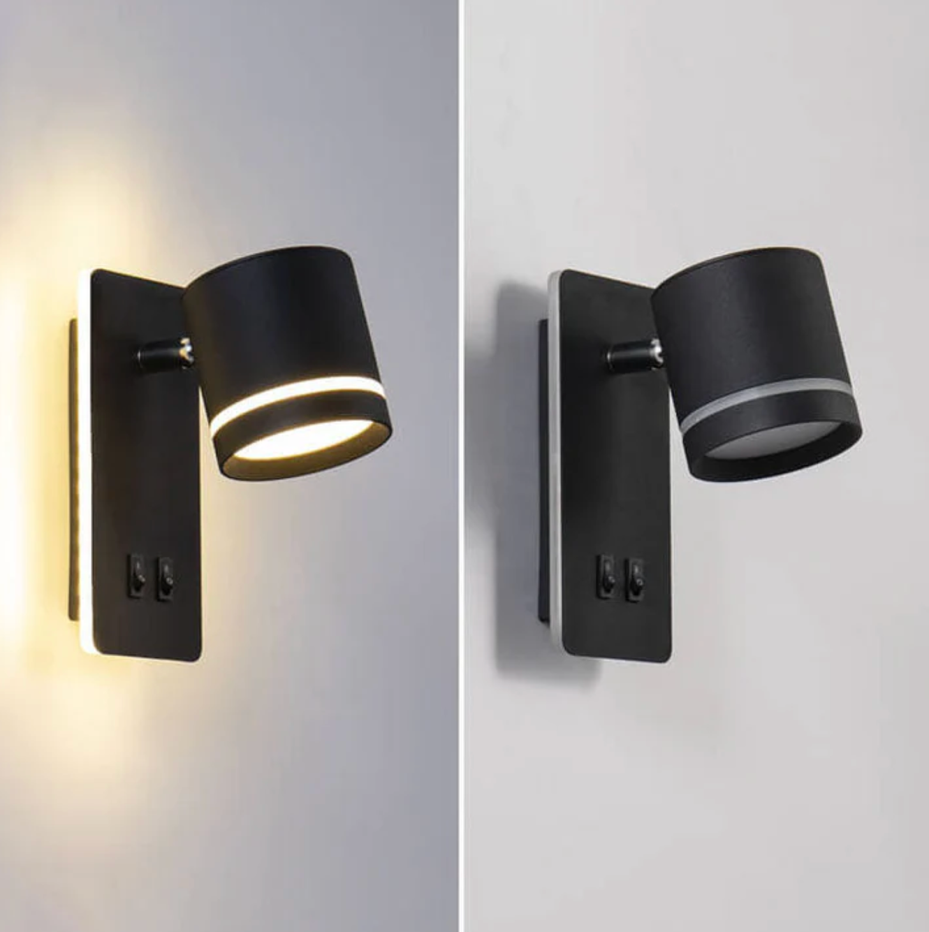 Modern LED wall lamp with adjustable spotlight and double switch 6