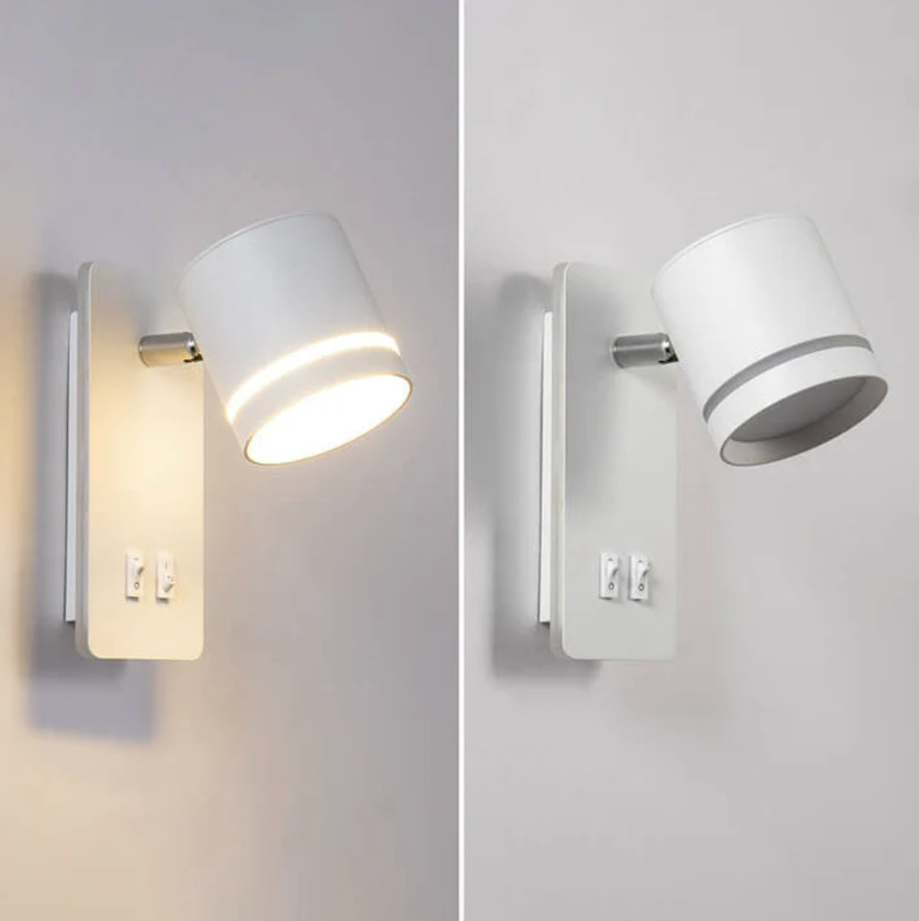 Modern LED wall lamp with adjustable spotlight and double switch 7