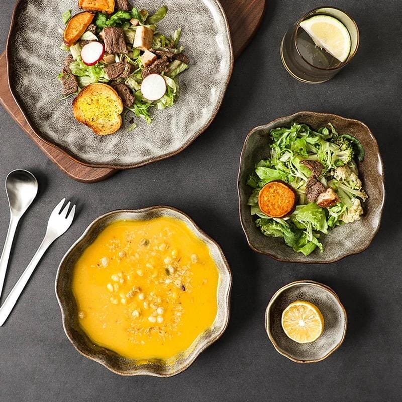 Irregular Stone Grain Bowls + Plates 2