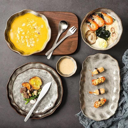 Irregular Stone Grain Bowls + Plates 6