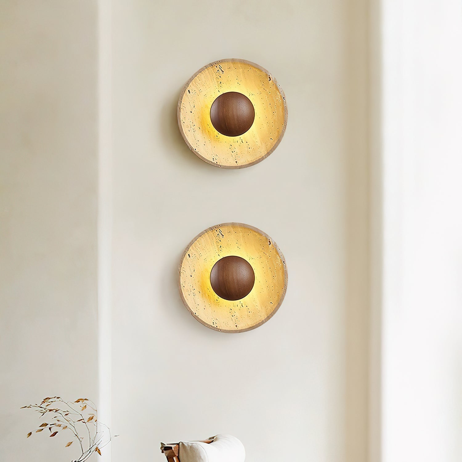 Aveny Sun Travertine Wall Lamp 6