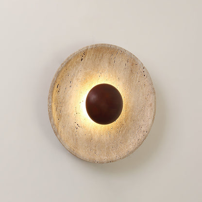 Aveny Sun Travertine Wall Lamp 0