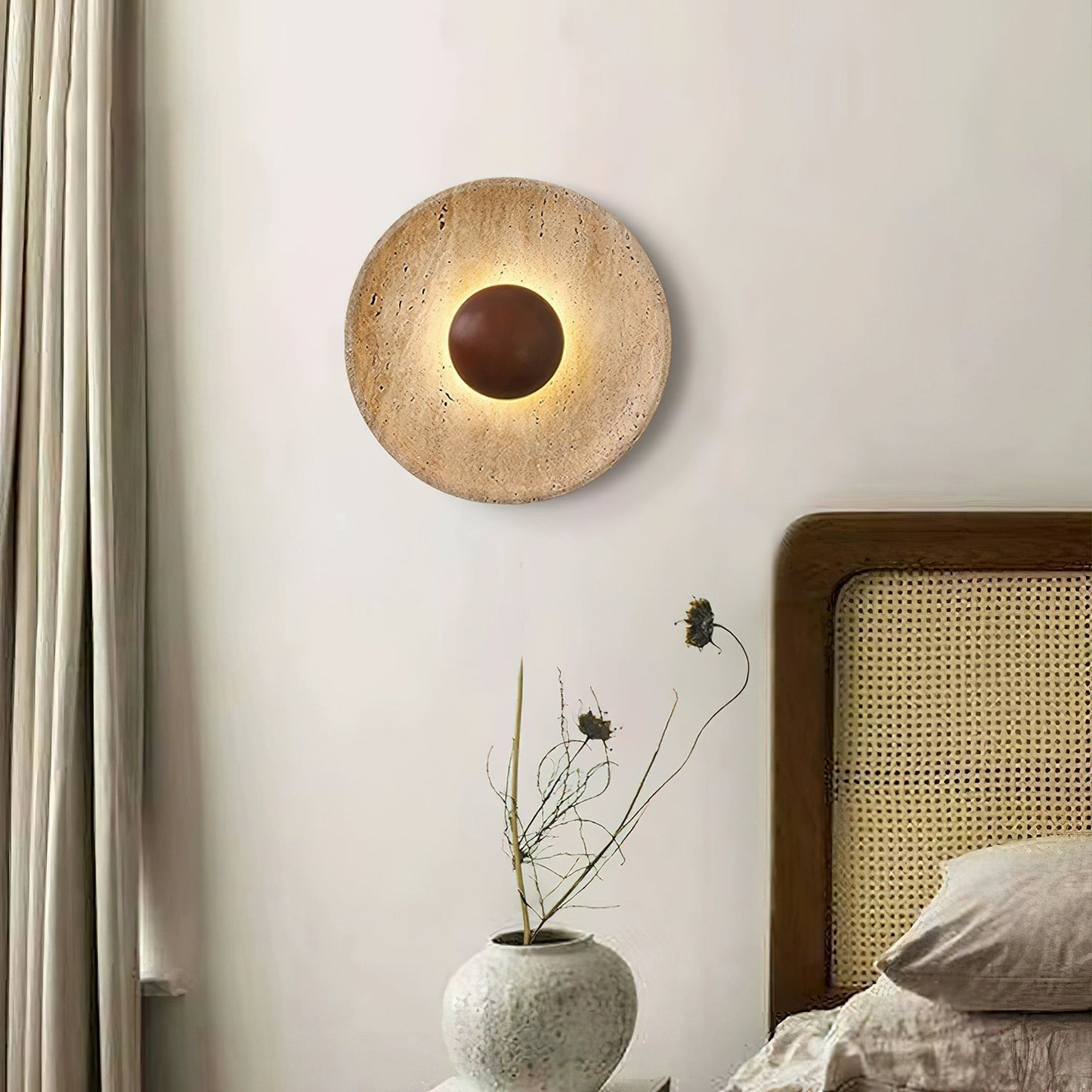 Aveny Sun Travertine Wall Lamp 2