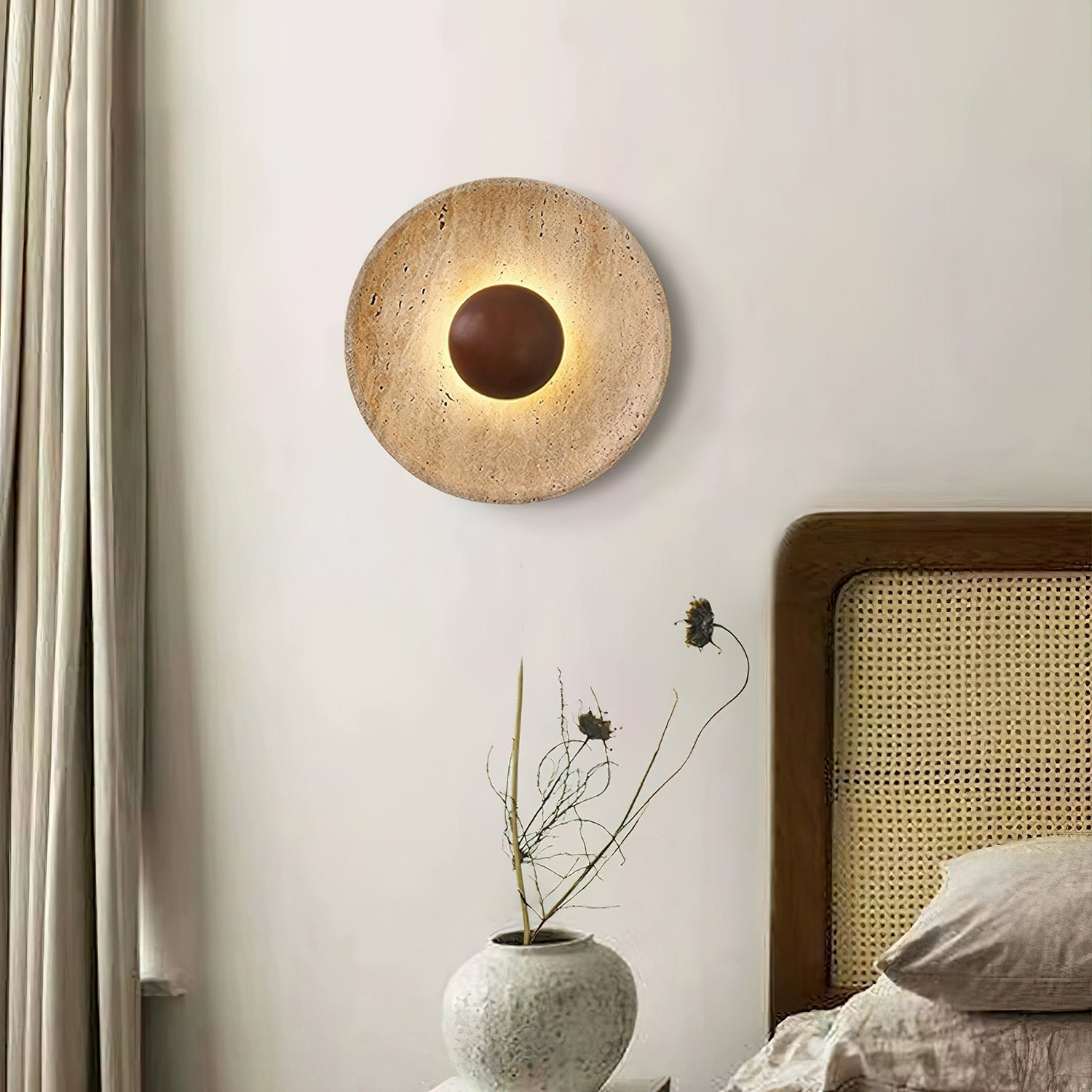 Aveny Sun Travertine Wall Lamp 2