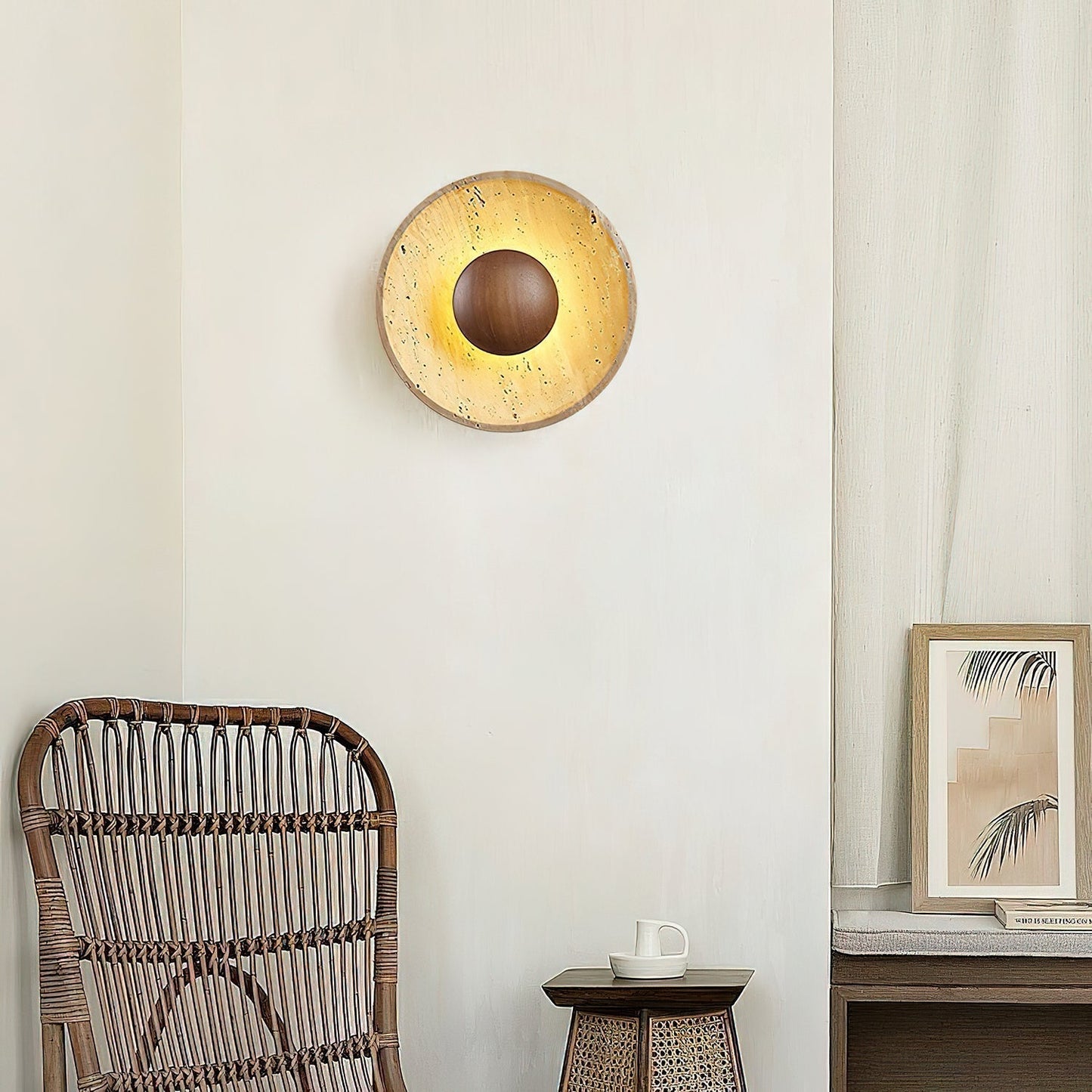 Aveny Sun Travertine Wall Lamp 3