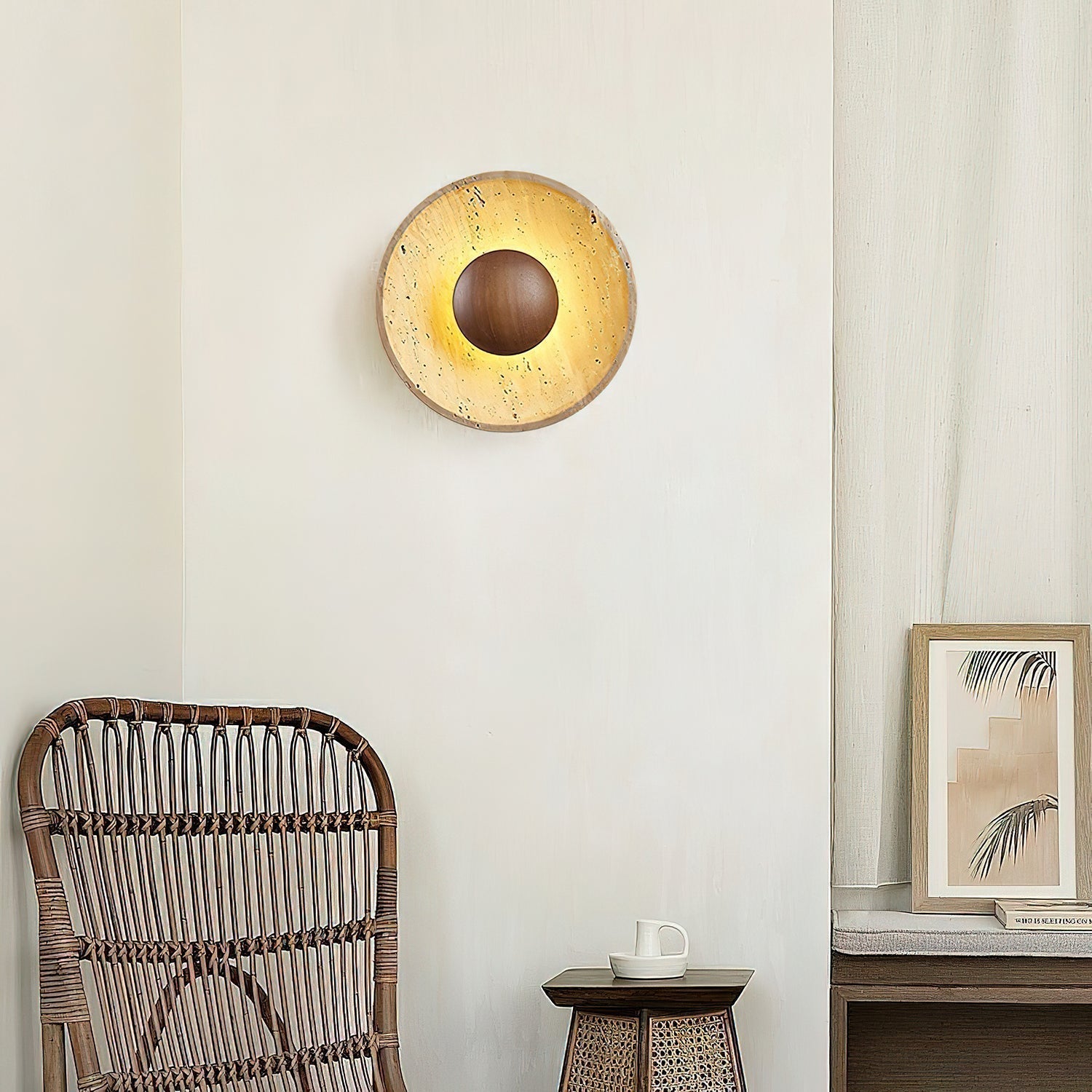 Aveny Sun Travertine Wall Lamp 3