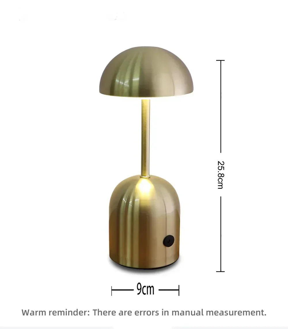 Elara Haus Elegant Curved Table Lamp - Cordless Dimmable Metal Fixture