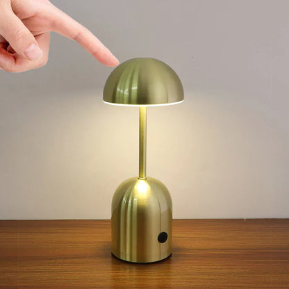 Elara Haus Elegant Curved Table Lamp - Cordless Dimmable Metal Fixture