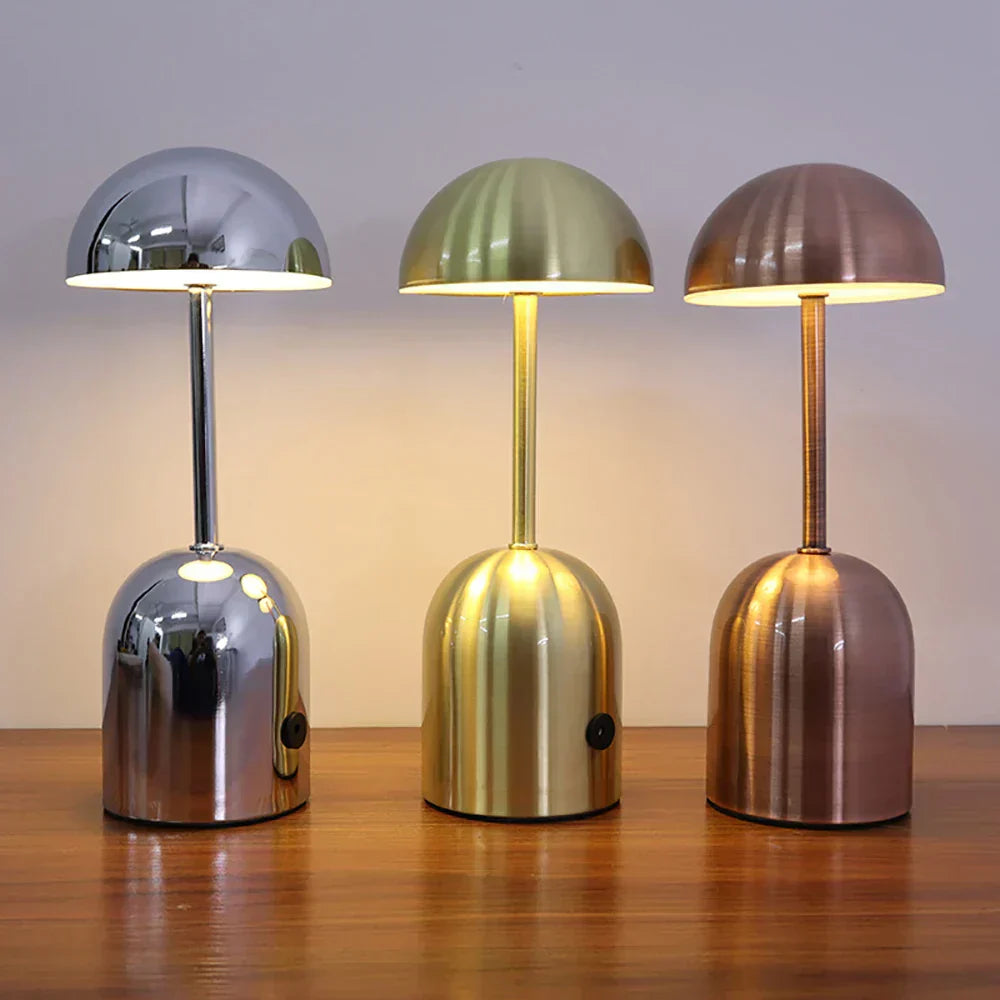 Elara Haus Elegant Curved Table Lamp - Cordless Dimmable Metal Fixture
