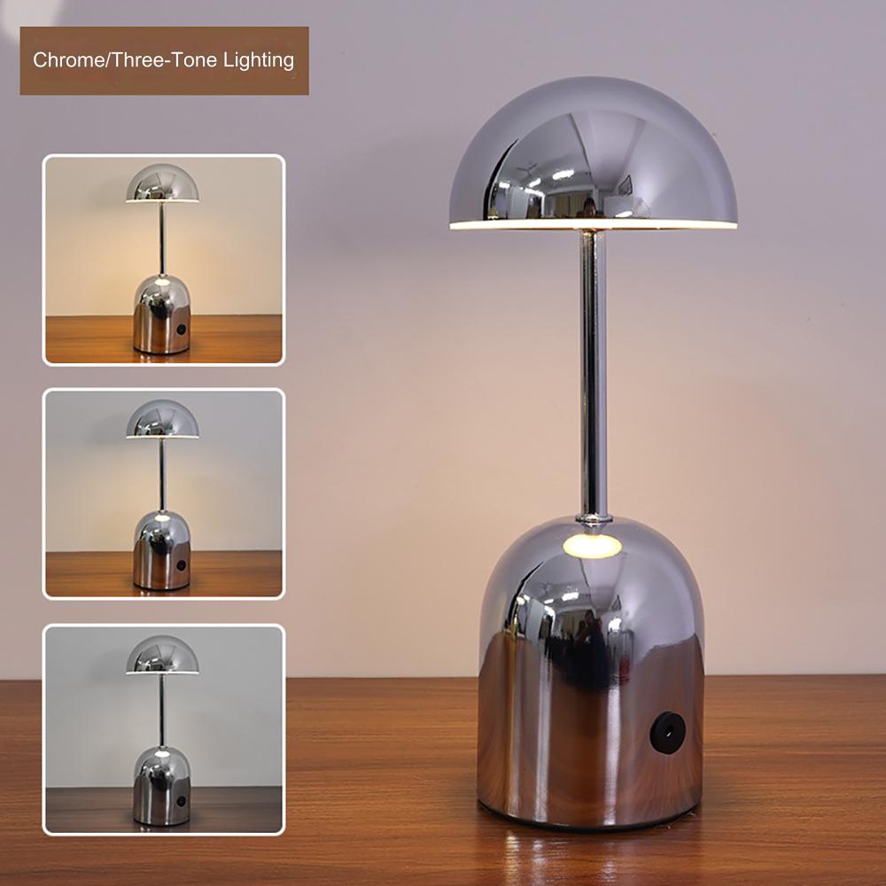 Elara Haus Elegant Curved Table Lamp - Cordless Dimmable Metal Fixture