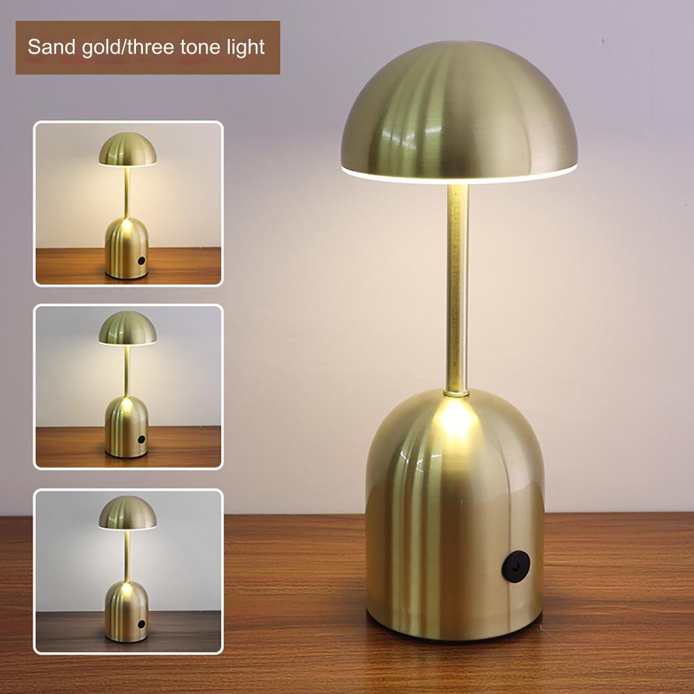 Elara Haus Elegant Curved Table Lamp - Cordless Dimmable Metal Fixture