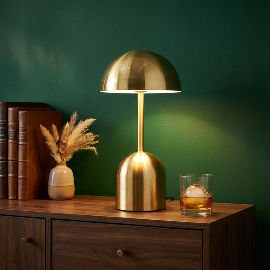 Elara Haus Elegant Curved Table Lamp - Cordless Dimmable Metal Fixture
