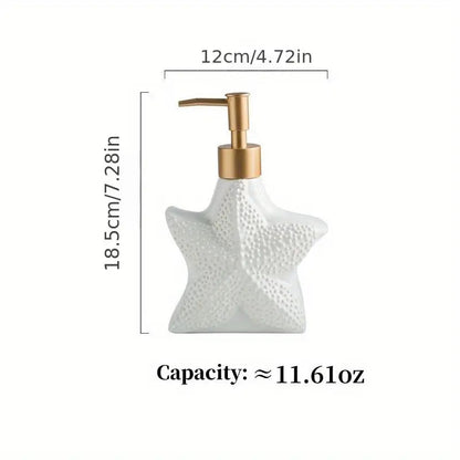 Starfish Soap Dispenser | Elegant Coastal Design with Gold Pump 0