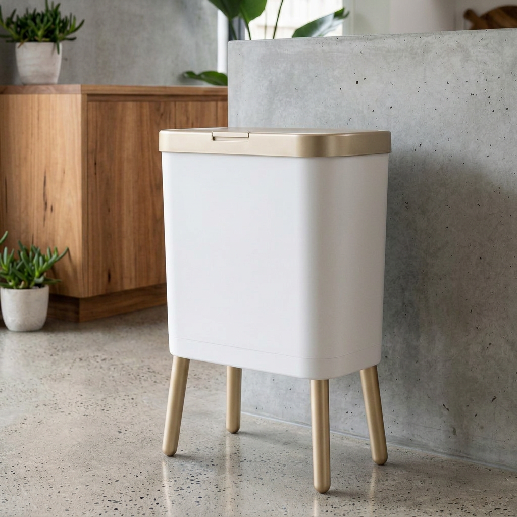 Elara Haus Elevated Trash Can with Push-Top Lid
