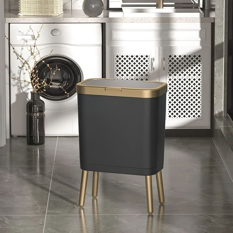 15L Modern Odour-Sealing Trash Can with Elevated Legs | Stylish Waste Bin for Kitchen, Living & Bathroom 3