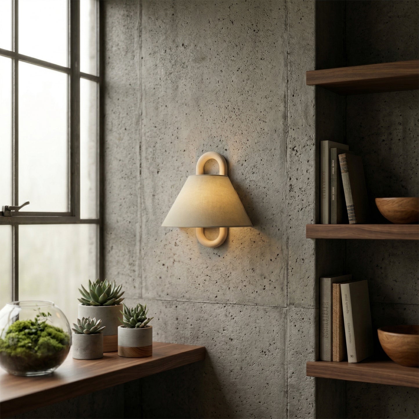 Elara Haus Equestrian Loop – Cone Parchment Feature Sconce