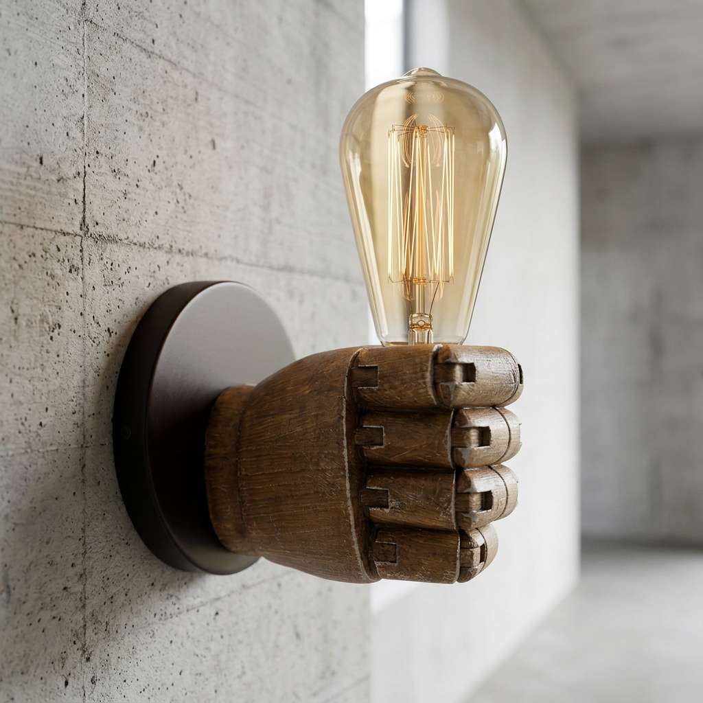 Elara Haus Fist-Shaped Resin Wall Sconce