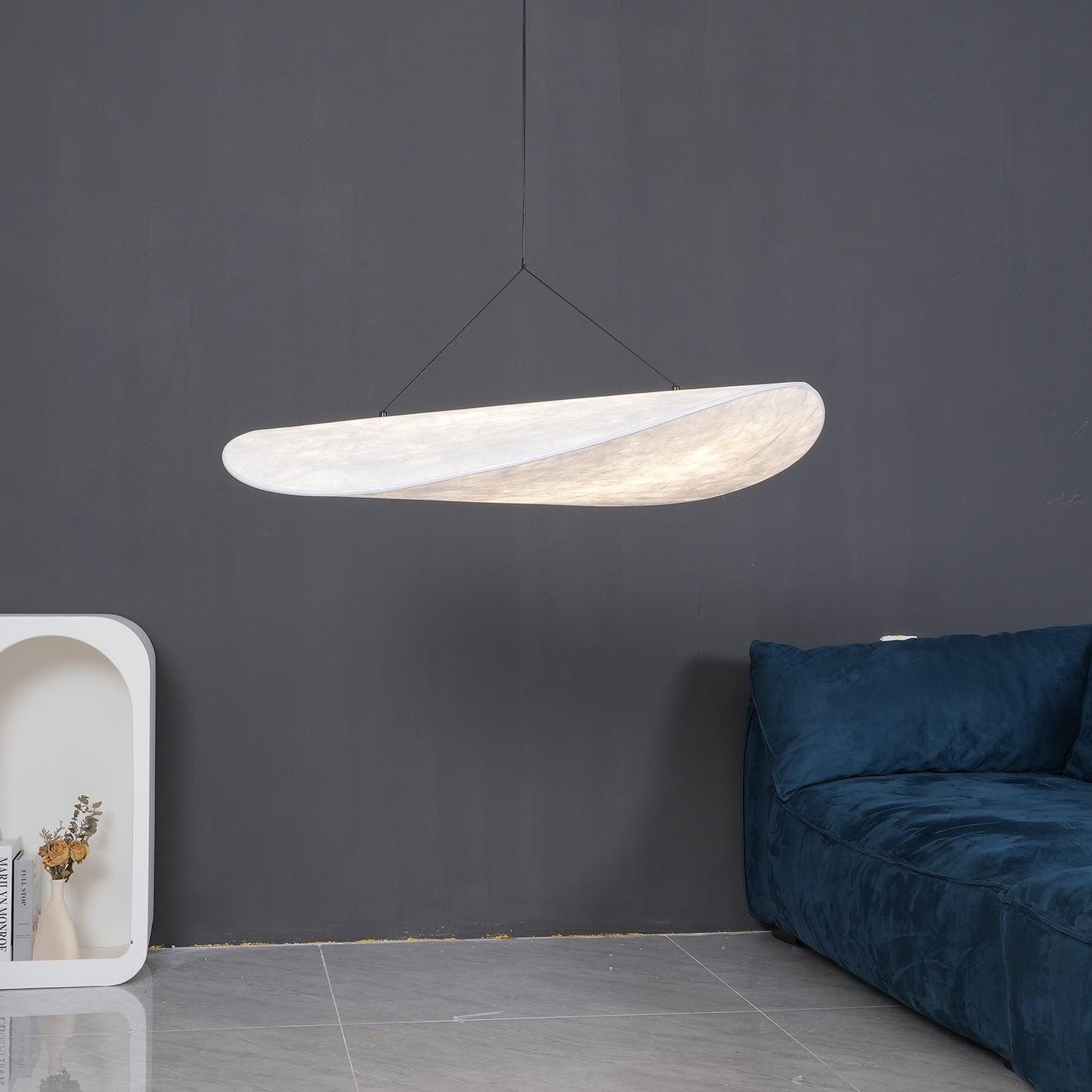 Elara Haus Floating Cloud Pendant - Modern Paper-Like Fabric Light