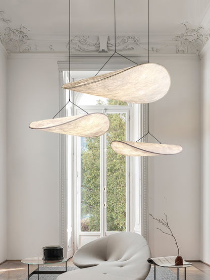 Elara Haus Floating Cloud Pendant - Modern Paper-Like Fabric Light