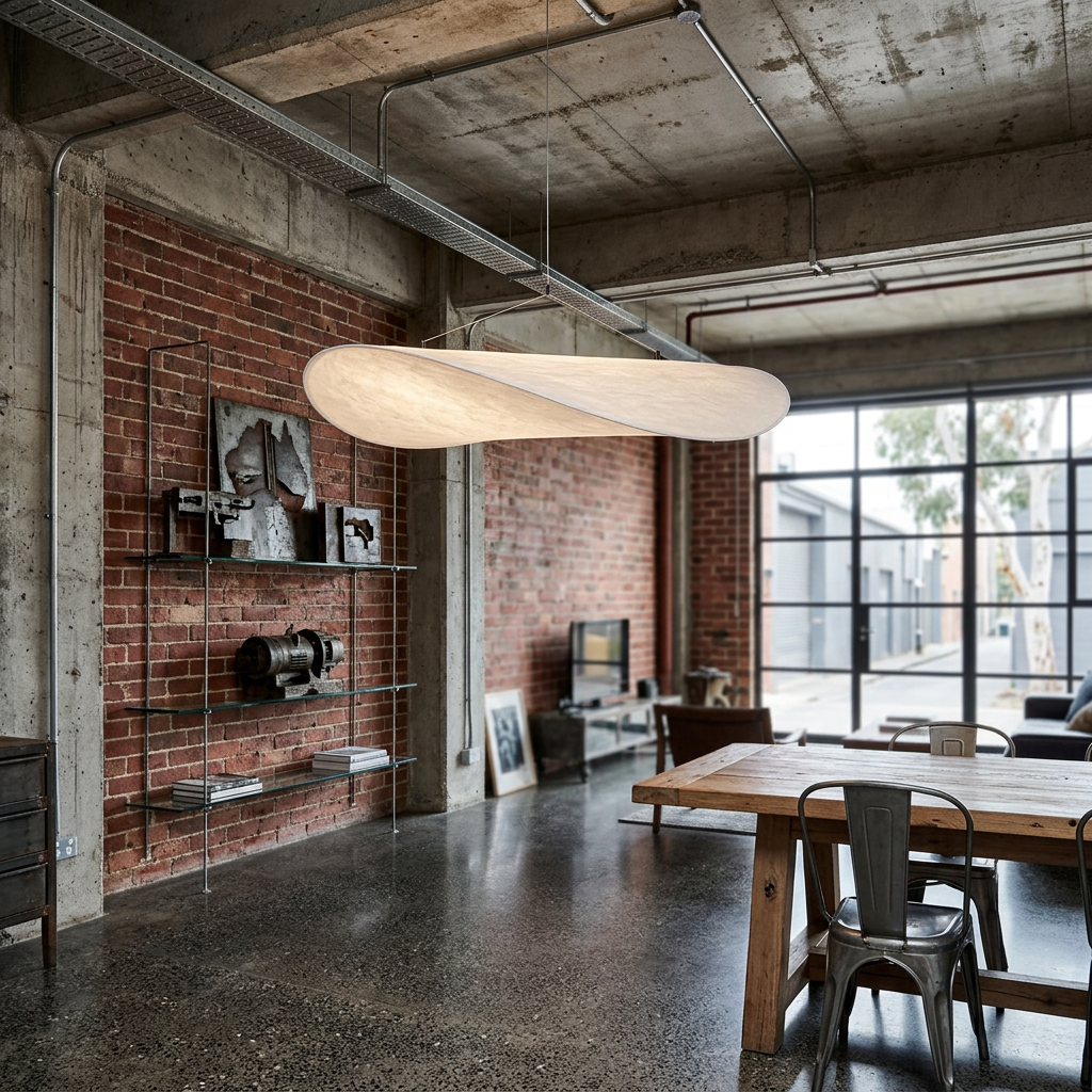 Elara Haus Floating Cloud Pendant - Modern Paper-Like Fabric Light