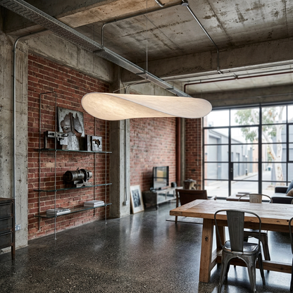 Elara Haus Floating Cloud Pendant - Modern Paper-Like Fabric Light
