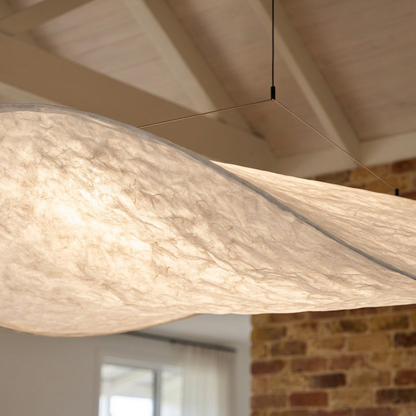 Elara Haus Floating Cloud Pendant - Modern Paper-Like Fabric Light