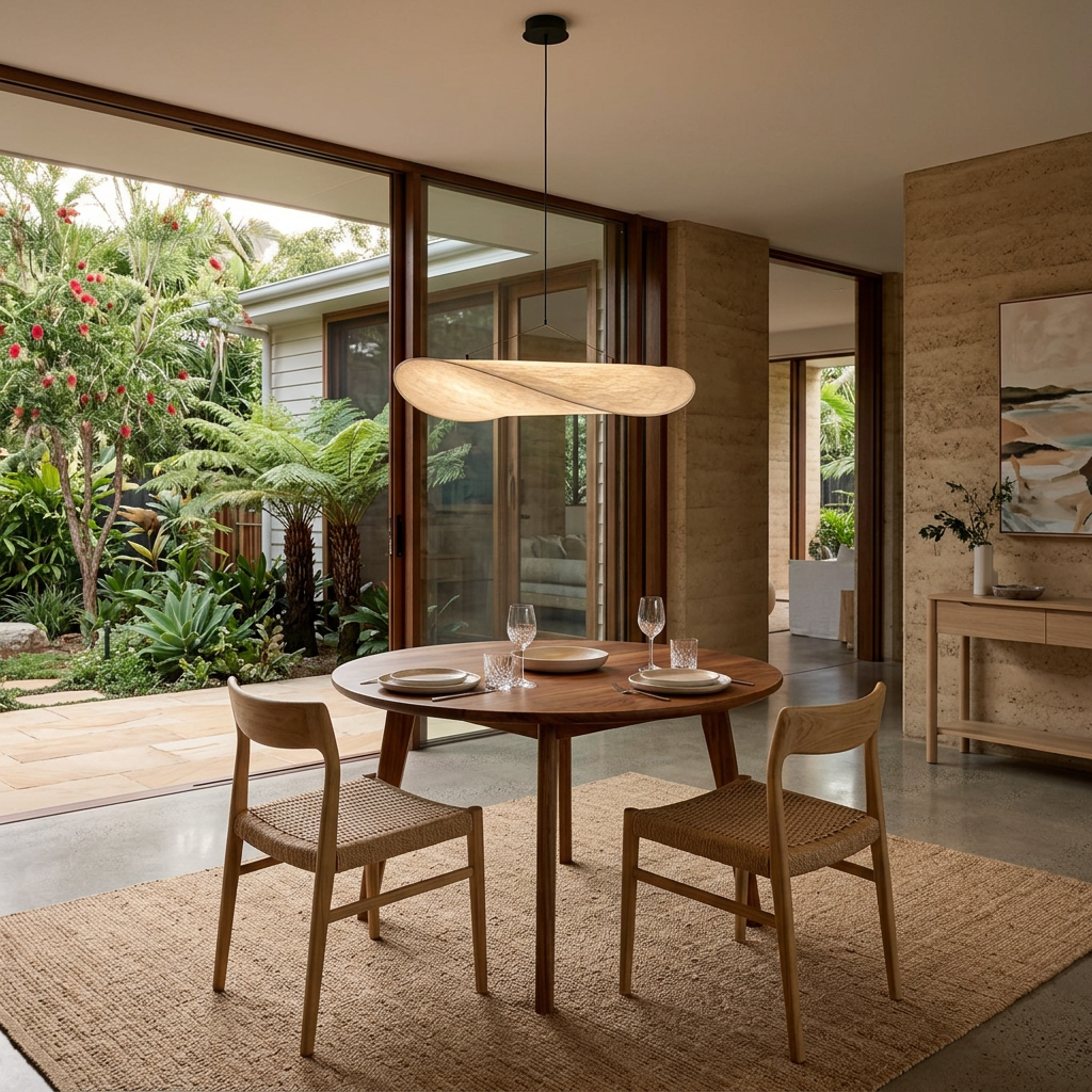 Elara Haus Floating Cloud Pendant - Modern Paper-Like Fabric Light