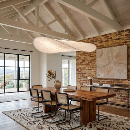 Elara Haus Floating Cloud Pendant - Modern Paper-Like Fabric Light