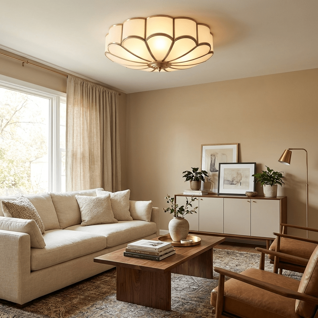 Flower Shape Glass Recessed Ceiling Light 2