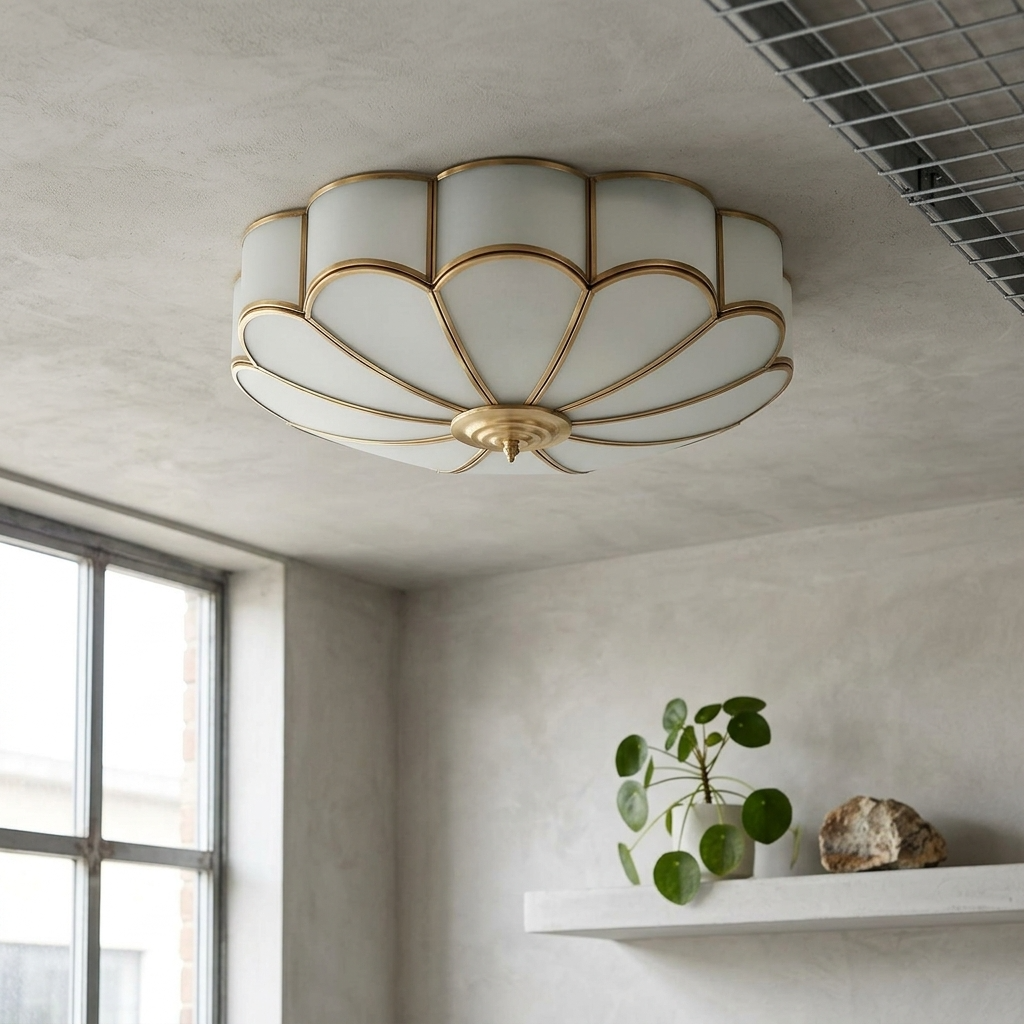 Elara Haus Floral Glass Flush Mount Ceiling Light
