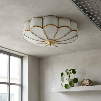 Elara Haus Floral Glass Flush Mount Ceiling Light