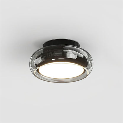 Elara Haus Flush Mount Ceiling Light - Cognac Glass LED Ceiling Light Fixture 9