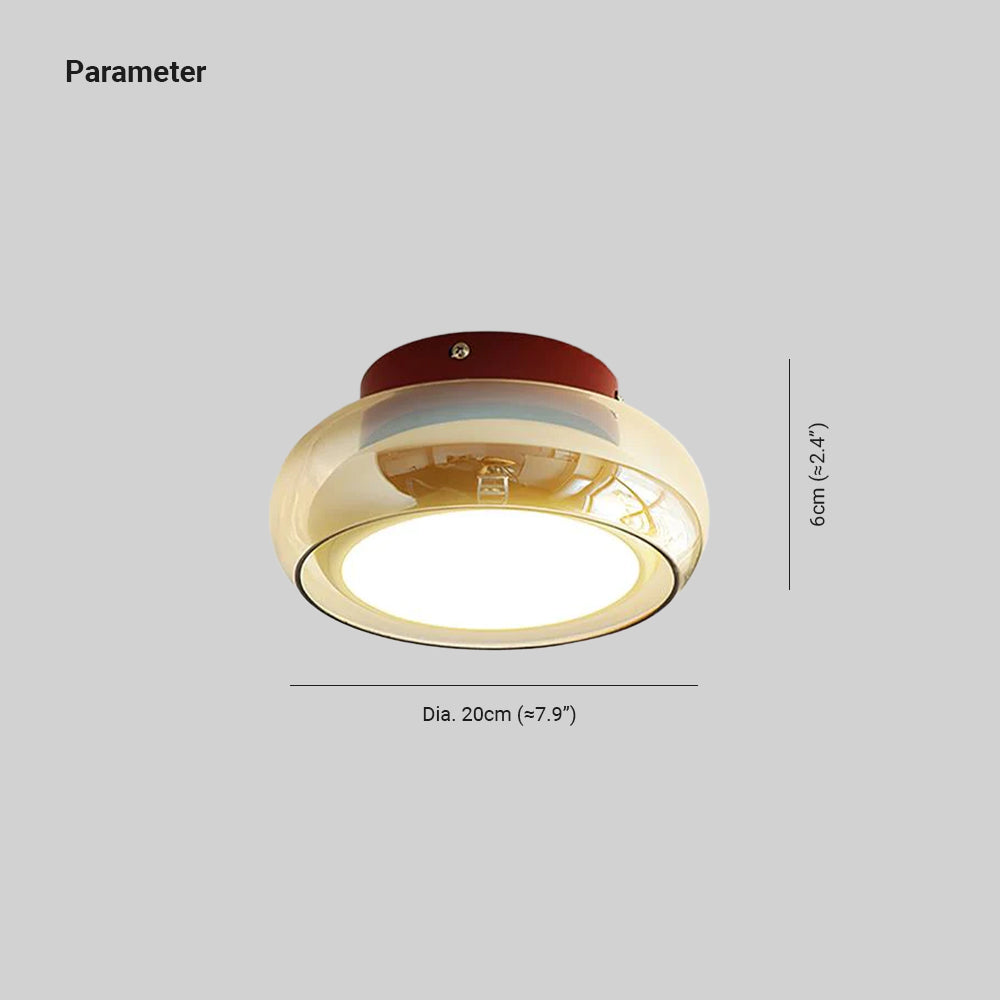 Elara Haus Flush Mount Ceiling Light - Cognac Glass LED Ceiling Light Fixture 3