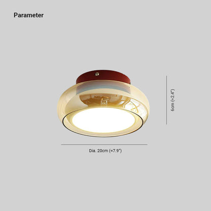 Elara Haus Flush Mount Ceiling Light - Cognac Glass LED Ceiling Light Fixture 3