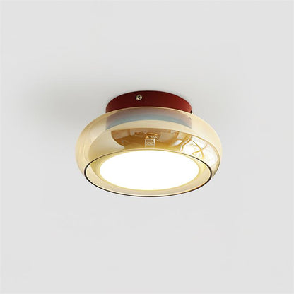 Elara Haus Flush Mount Ceiling Light - Cognac Glass LED Ceiling Light Fixture 7