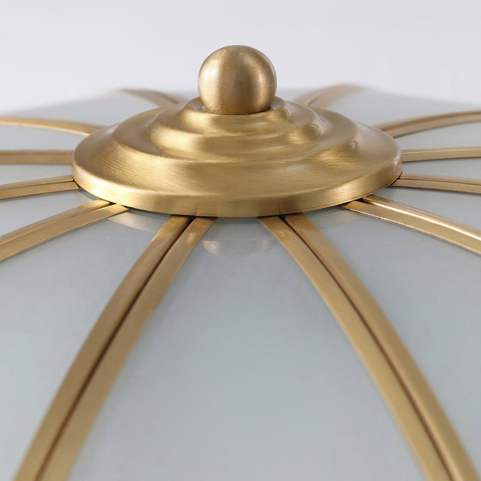 Elara Haus Flush Mount Ceiling Light - Frosted Glass Brass Flower Design 4